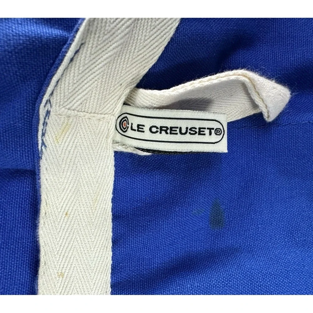Le Creuset Chef Adult Apron Blue 100% Cotton‎ Canvas Made in England REF NO 4900